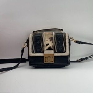 MCM Zebra Print Calfskin Visetos Little Veronika Bag